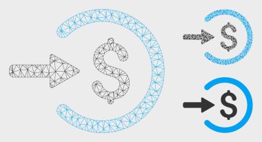 Gelir Vektör Örgü 2d Model ve Üçgen Mozaik Simgesi