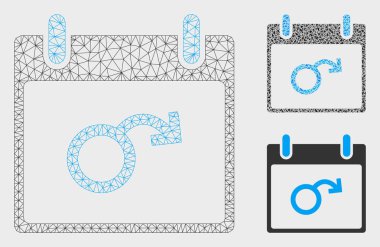 İktidarsızlık Takvim Günü Vektör Örgü 2d Model ve Üçgen Mozaik Simgesi