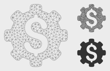 Endüstriyel Sermaye Vektör Örgü 2d Model ve Üçgen Mozaik Simgesi