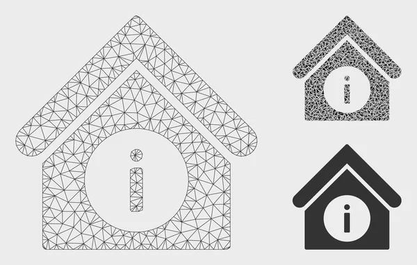Інформація будівництво Векторна сітка 2D модель і трикутник мозаїка значок — стоковий вектор