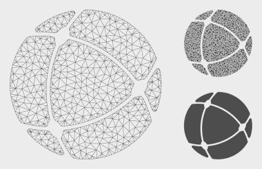 Internet Sphere Vector Mesh Ağ Modeli ve Üçgen Mozaik Simgesi
