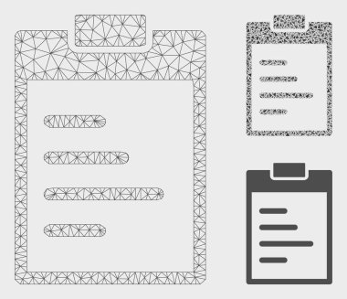 Envanter Pad Vektör Örgü Karkas Modeli ve Üçgen Mozaik Simgesi