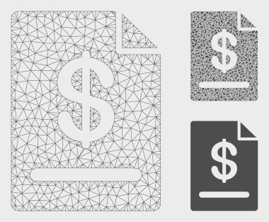 Fatura Vektör Kafes Ağ Modeli ve Üçgen Mozaik Simgesi