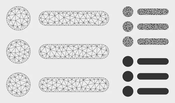 Elemente Vektornetz Karkasse Modell und Dreieck Mosaik-Symbol — Stockvektor