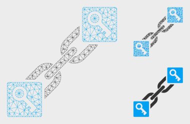 Anahtarlık Vektör Örgü 2d Model ve Üçgen Mozaik Simgesi