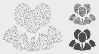 Manager grup vector mesh ağ modeli ve üçgen mozaik simgesi