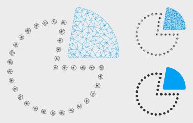 Pasta Grafiği Vektör Örgü Tel Çerçeve Modeli ve Üçgen Mozaik Simgesi