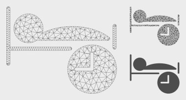 Uyku Süresi Vektör Mesh 2d Model ve Üçgen Mozaik Simgesi
