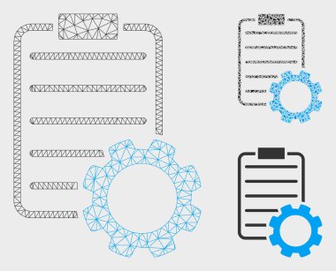 Akıllı Sözleşme Dişli Vektör Örgü Karkas Modeli ve Üçgen Mozaik Simgesi