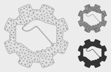 Akıllı Sözleşme El Sıkışma Vektör Örgü Ağ Modeli ve Üçgen Mozaik Simgesi