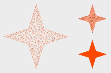 Uzay Yıldızı Vektör Örgü 2d Model ve Üçgen Mozaik Simgesi
