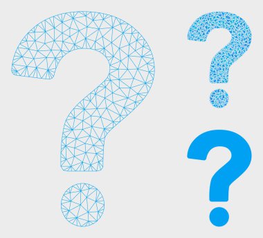 Durum Vektör Örgü Karkas Modeli ve Üçgen Mozaik Simgesi