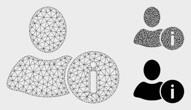 Kullanıcı Bilgisi Vektör Örgü Tel Çerçeve Modeli ve Üçgen Mozaik Simgesi