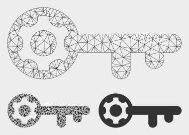 Anahtar Seçenekleri Vektör Örgü Karkas Modeli ve Üçgen Mozaik Simgesi