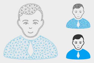 Avukat Vektör Örgü Karkas Modeli ve Üçgen Mozaik Simgesi