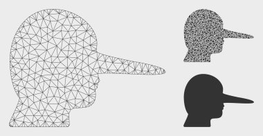 Lier Vektör Örgü Tel Çerçeve Modeli ve Üçgen Mozaik Simgesi