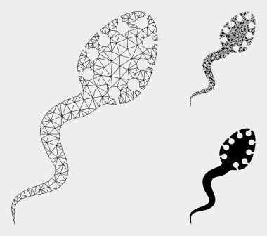 Bulaşıcı Vektör Örgü 2d Model ve Üçgen Mozaik Simgesi