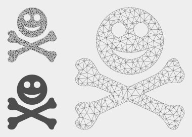 Mutlu Ölüm Vektör Mesh 2d Model ve Üçgen Mozaik Simgesi