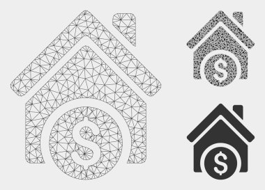 Ana Sayfa Fiyat Vektör Örgü Karkas Modeli ve Üçgen Mozaik Simgesi