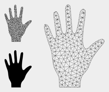 El Vektör Örgü Karkas Modeli ve Üçgen Mozaik Simgesi