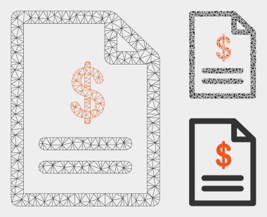 Fatura Vektör Kafes Tel Çerçeve Modeli ve Üçgen Mozaik Simgesi