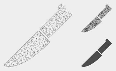 Bıçak Vektör Örgü Ağ Modeli ve Üçgen Mozaik Simgesi
