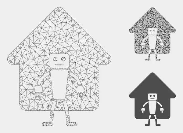 Домашний робот-вектор и треугольная икона — стоковый вектор