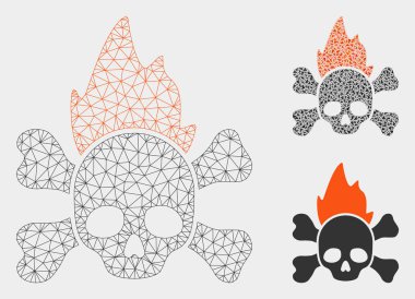 Hellfire Vektör Örgü 2d Model ve Üçgen Mozaik Simgesi