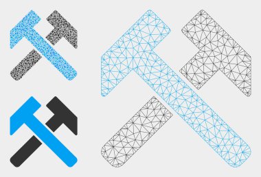 Hammers Vektör Örgü 2d Model ve Üçgen Mozaik Simgesi