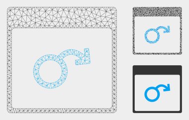 İktidarsızlık Takvimi Sayfa Vektör Örgü 2d Model ve Üçgen Mozaik Simgesi
