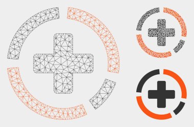 Sağlık Diyagramı Vektör Örgü Ağ Modeli ve Üçgen Mozaik Simgesi