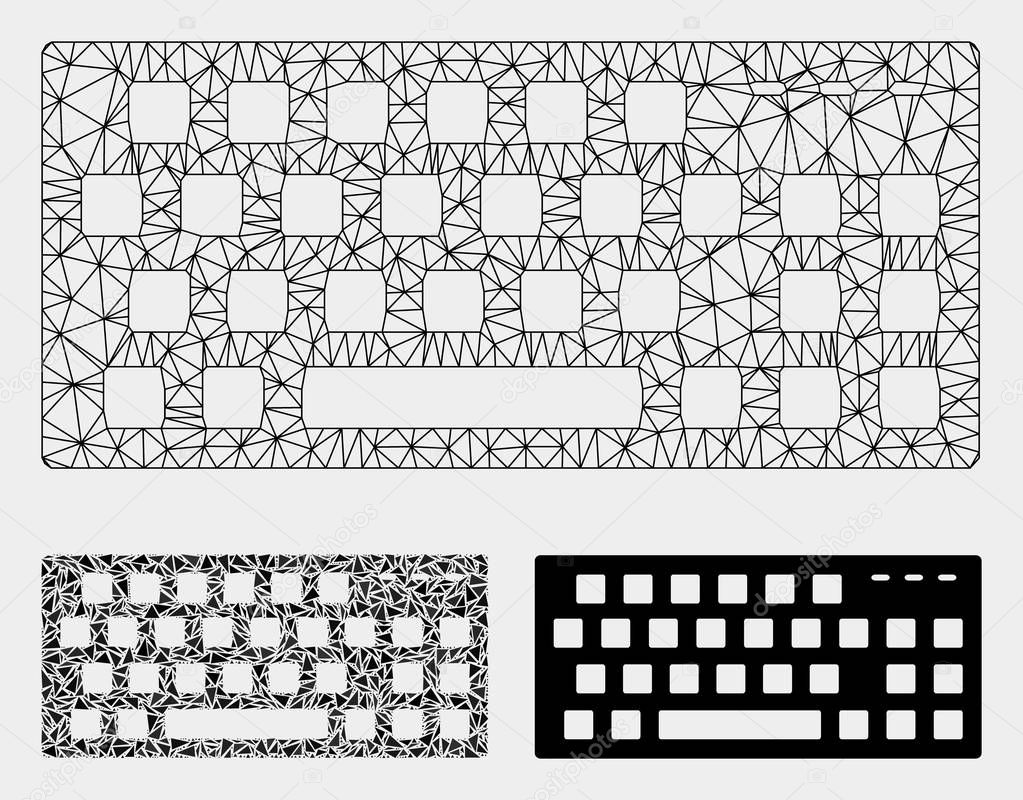 Keyboard Vector Mesh 2D Model and Triangle Mosaic Icon