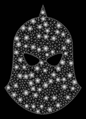 Flare Mesh Karkas Şövalye Kask Parlama Noktalar ile