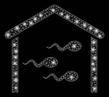 Parlama Noktalar ile Parlak Mesh 2d Sperm Bankası