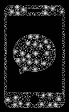 Flash Spotlu Parlak Örgü Karkas Akıllı Telefon Sohbet Mesajı