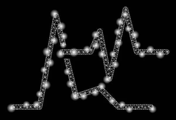Graphes de ligne de cadre de fil de treillis lumineux avec des taches de torche — Image vectorielle