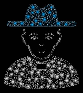 Flash Spotlar ile Parlayan Mesh 2d Katolik Priest