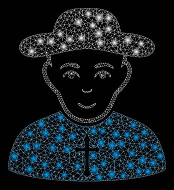 Flare Örgü Tel Çerçeve Hıristiyan Priest Flare Noktalar ile