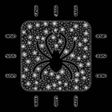 Işık Noktalar ile Parlayan Örgü Tel Çerçeve Chip Hata