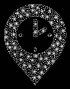 Parlama Noktalar ile Flare Mesh Ağ Saat İşaretleyici