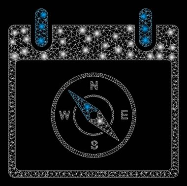 Flare Mesh Ağ Pusula Takvim Günü Flare Spotlar ile