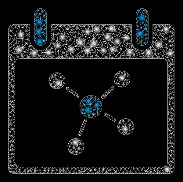 Işık Lekeleri ile Parlak Örgü Tel Çerçeve Bağlantıları Takvim Günü