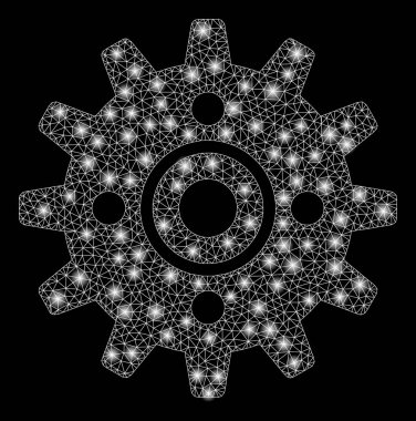 Işık Noktalar ile Parlak Örgü 2d Cogwheel