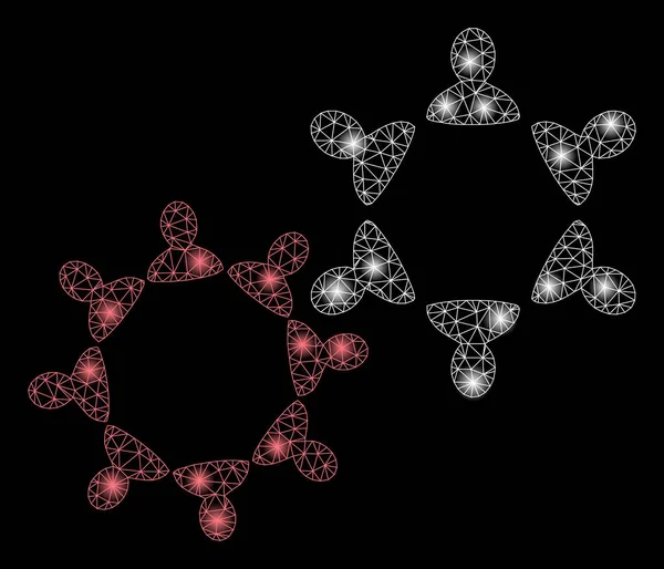 Flare Mesh Karkas İşbirliği Flare Spotlar ile — Stok Vektör