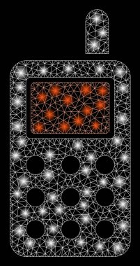 Işık Noktalar ile Parlak Örgü Tel Çerçeve Cep Telefonu