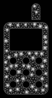 Flash Spotlu Parlayan Örgü Tel Çerçeveli Cep Telefonu