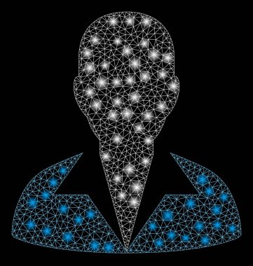 Parlama Noktalar ile Parlak Örgü Tel Çerçeve Katip