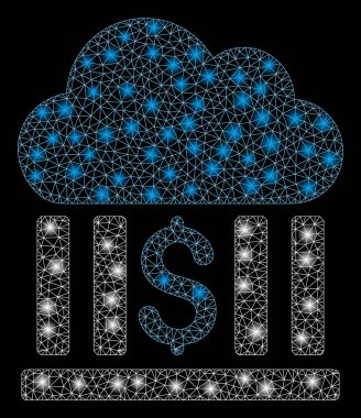 Işık Noktalar ile Parlak Örgü Tel Çerçeve Bulut Bankası