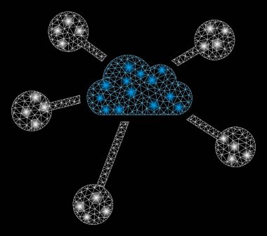 Işık Noktalı Parlak Kafes Tel Çerçeve Bulut Bağlantıları