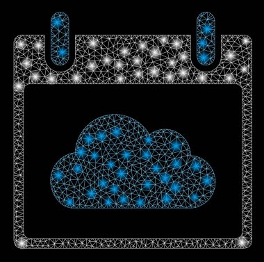 Flare Örgü Tel Çerçeve Bulut Takvim Günü Flare Spotlar ile